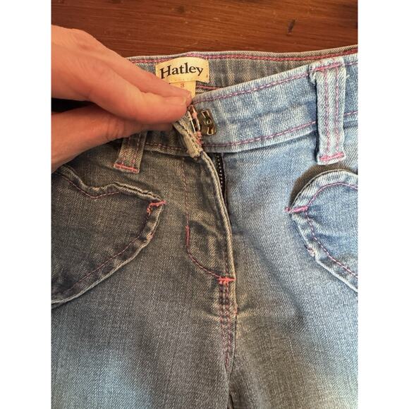 Hatley Girls Stretch Denim Wide Leg Pants Heart Pockets Girls Size 3 $50 - Picture 12 of 14